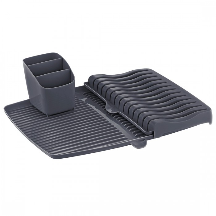 Uscator pentru vesela si tacamuri 40x30cm,3 piese ,plastic,antracit